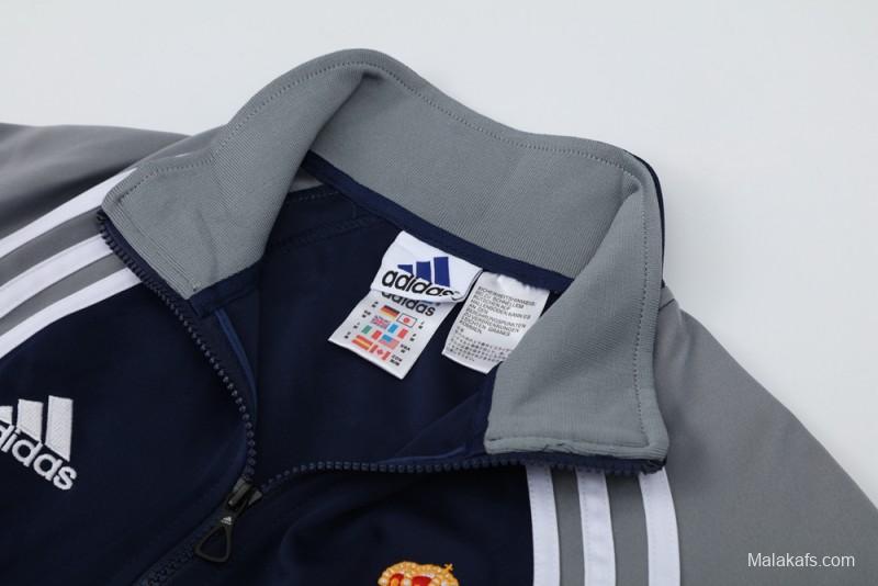 25/26 Real Madrid Navy/Grey Full Zipper Jacket +Long Pants