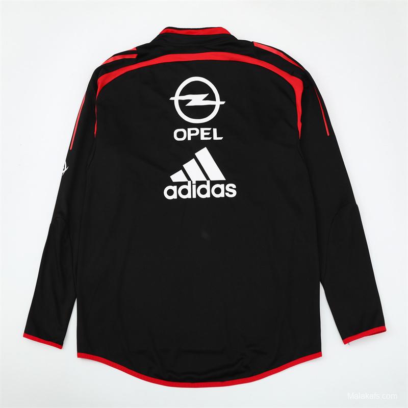 Retro 04/05 AC Milan Black Half Zipper Jacket+Long Pants