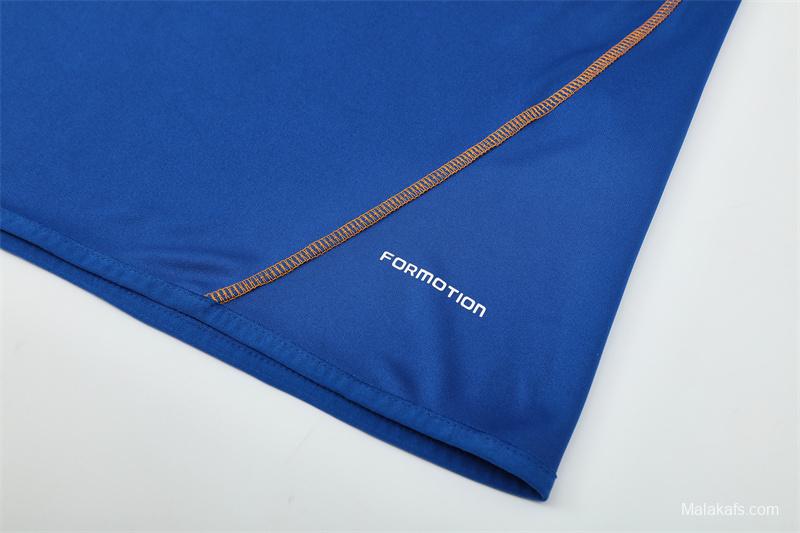 Retro 13/14 Real Madrid Color Blue Half Zipper Jacket+Long Pants