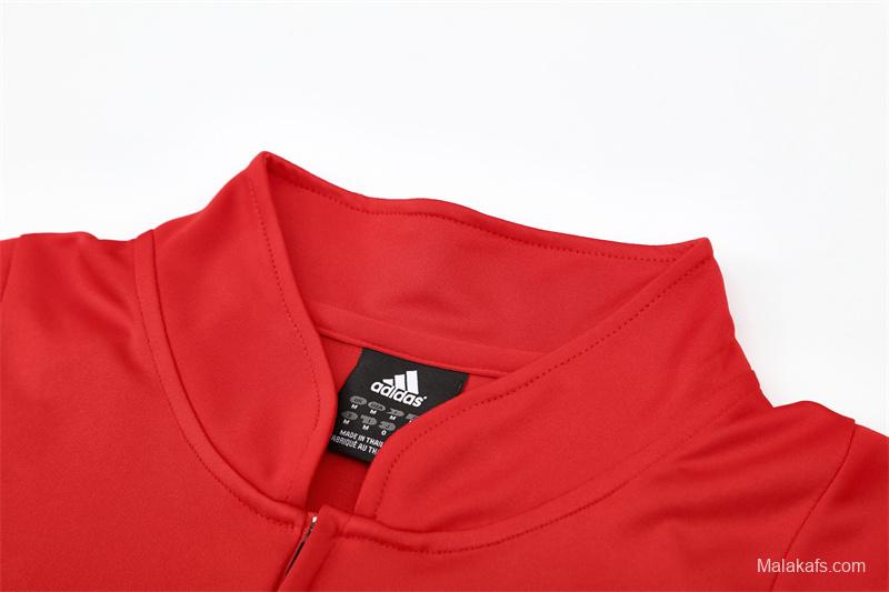 Retro 03/04 AC Milan Red Half Zipper Jacket+Long Pants