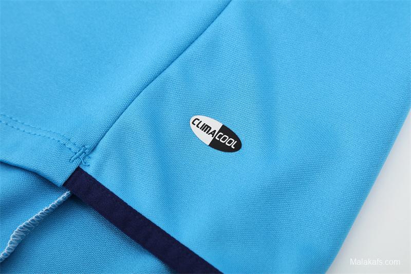 Retro 05/06 Real Madrid Light Blue Half Zipper Jacket+Long Pants