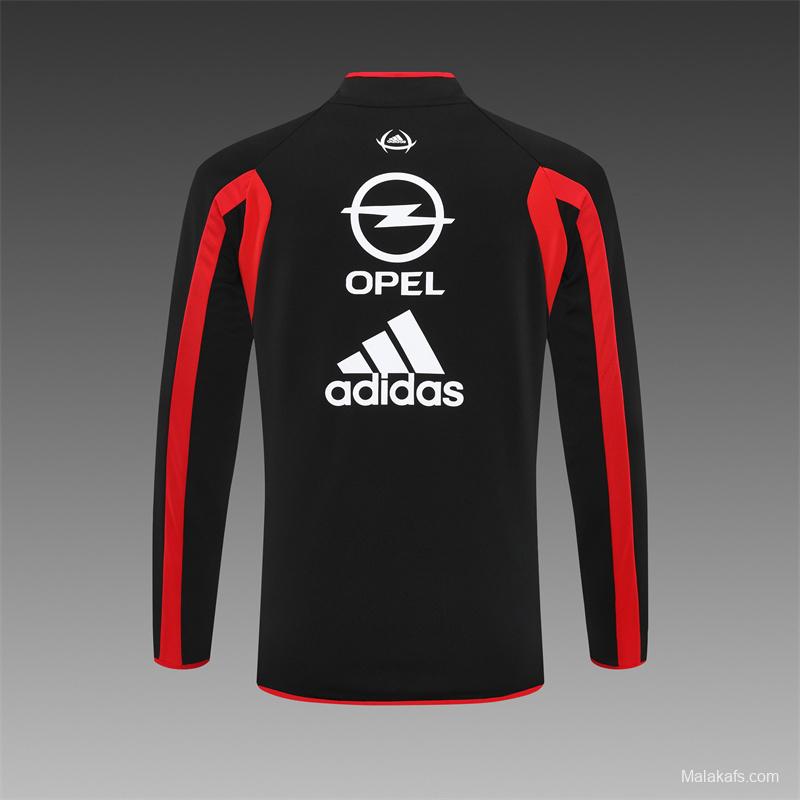 Retro 05/06 AC Milan Black Half Zipper Jacket+Long Pants