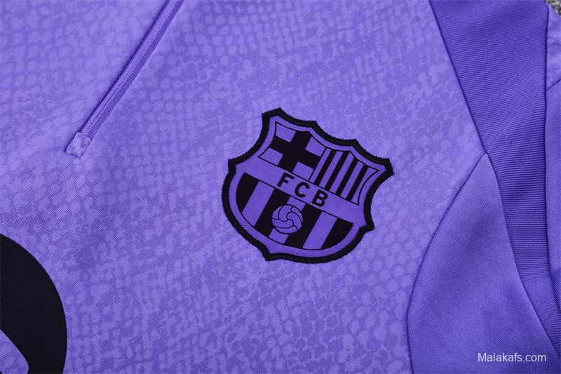 25/26 Barcelona Purple Joint Edition Half Zipper Jacket+Long Pants
