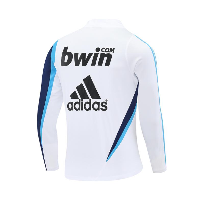 Retro 09/10 Real Madrid White Half Zipper Jacket+Long Pants