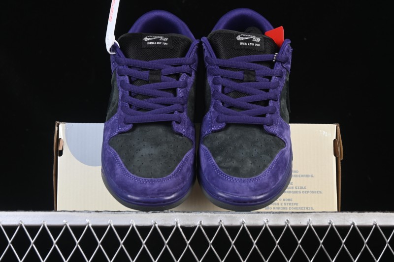 Nike Supreme Dunk SB Dunk Low Casual Skate Shoes Grey Purple - HQ8487-500