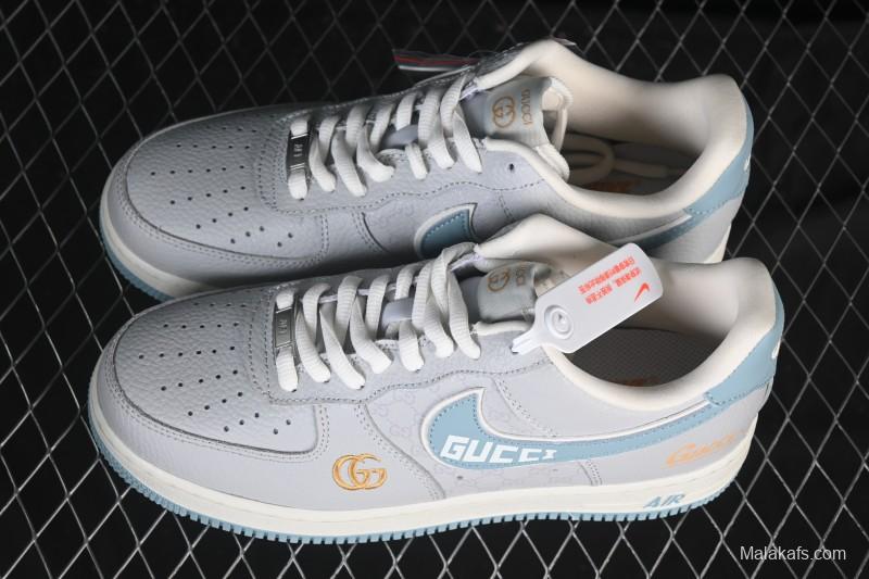 Nike Air Force 1'07 Low Gucci Collaboration Gray Blue Casual Sneakers - YF9511-800