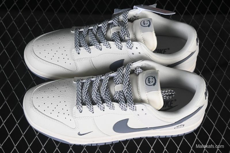 Nike SB Dunk Low Grey Swoosh Anniversary Custom Low-Top Skate Shoes - CS1688-120