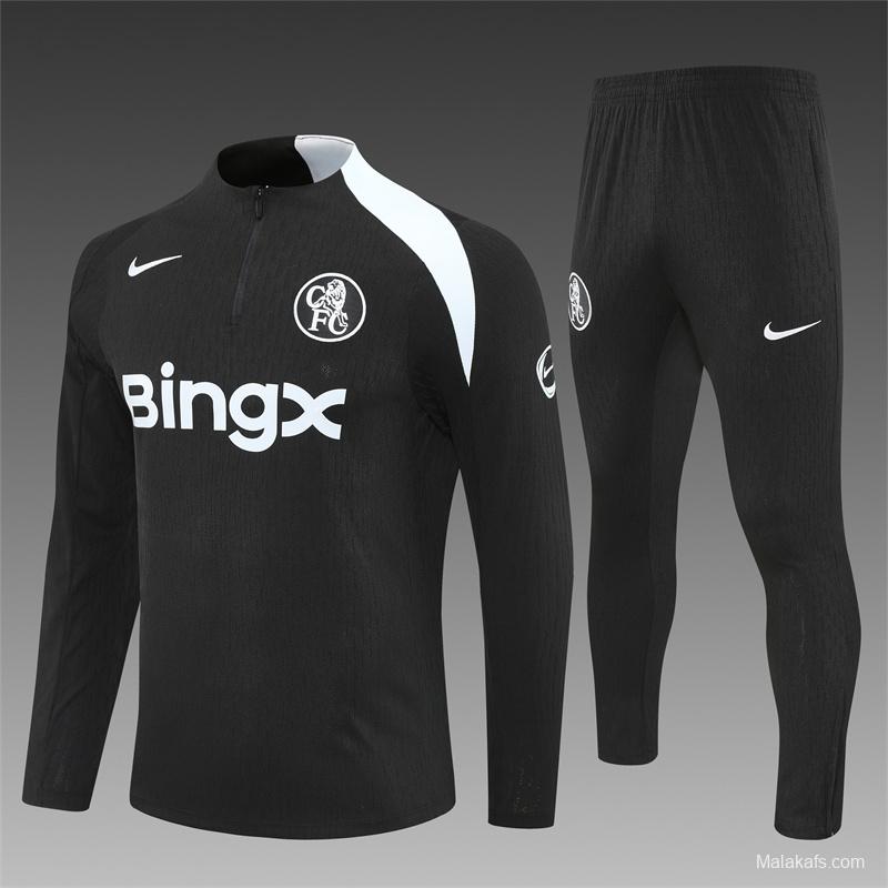 Player Version 25/26 Chelsea Black T90 Half Zipper Jacket+Long Pants
