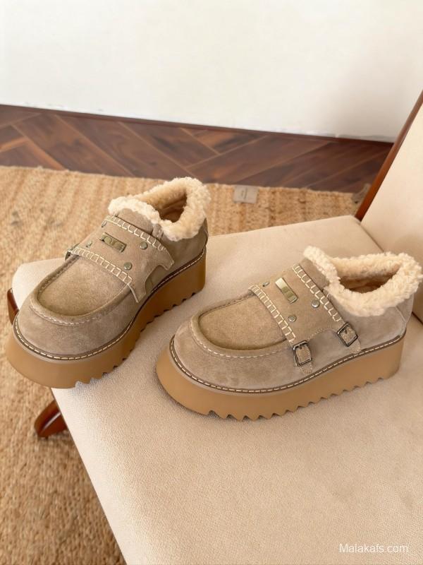 SugarSu Retro Platform Snow Boots Chunky Sole Casual Shoes - KFY00270