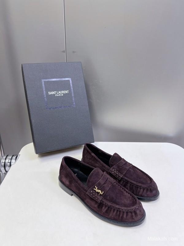 Saint Laurent Classic Loafer Leather Shoes - KFY00350