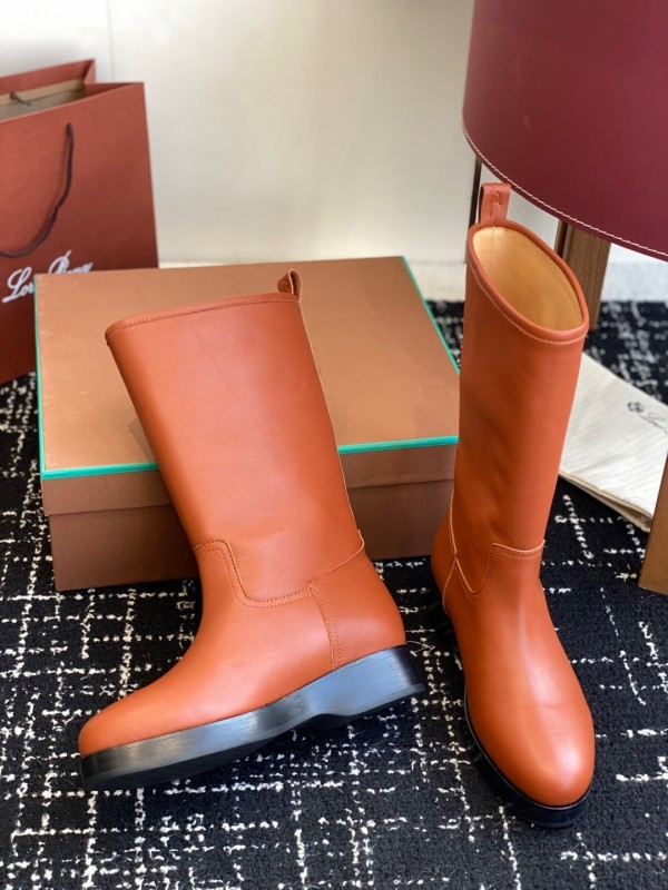 Brunello Cucinelli Classic Spring BC Calfskin High Top Thick Sole Riding Boots Long Boots - KFY00450