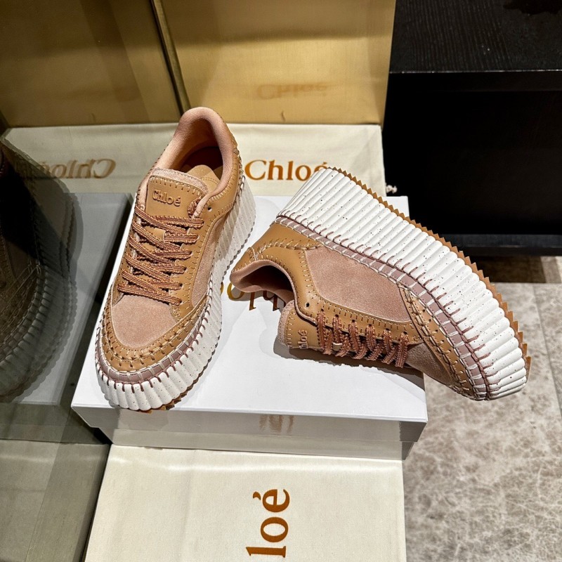 Chloe 2025/SS Hand-Stitched Mark Line Casual Shoes - LY00350