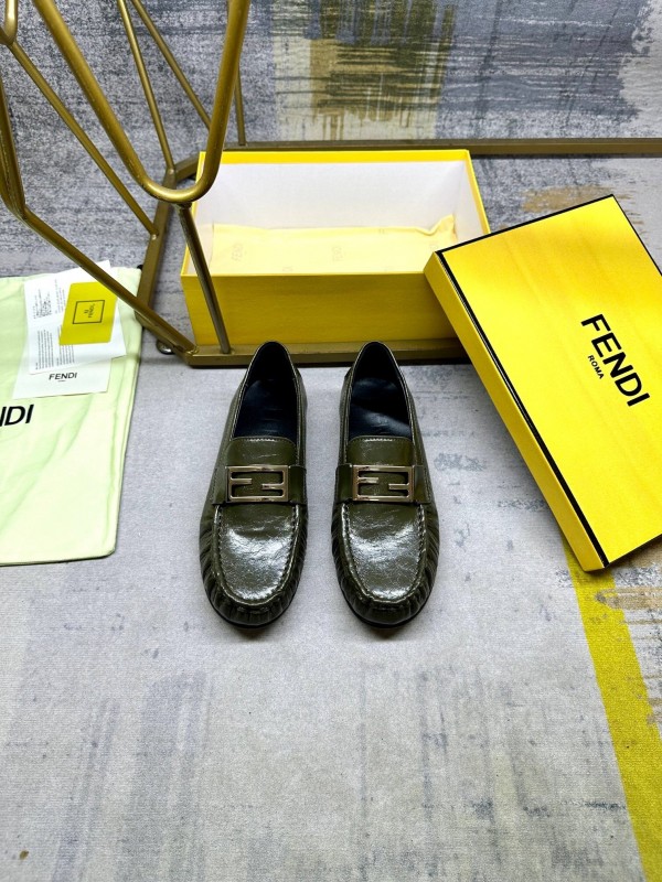 FENDI 2025 SS Loafers with FF Buckle and Soft Leather - LY00260