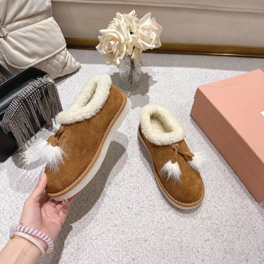 MIU MIU Miu Miu 2025 SS Korean Style Popular Small Potato Snow Boots Upgraded Version - LY00290