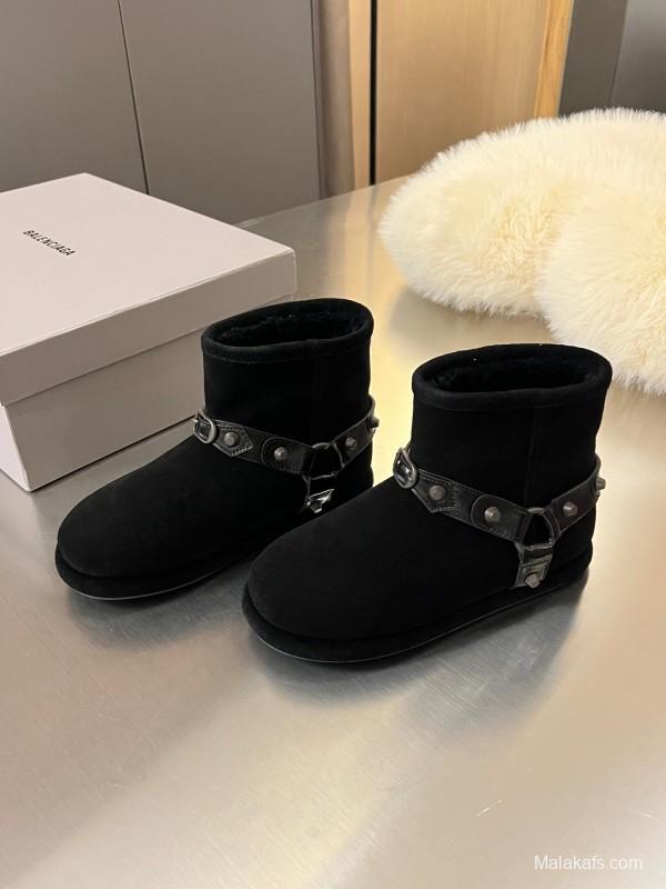 Balenciaga 2025 SS Buckle Rivet Snow Boots - LY00300