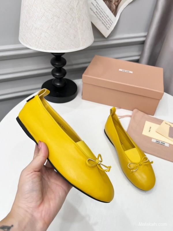 Miu Miu Ballet Flats Bow Mary Jane Shoes - LY00260