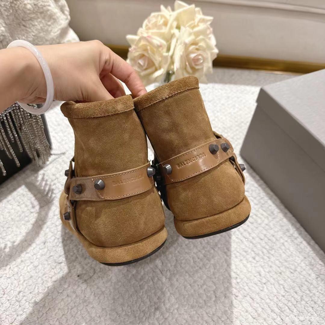 Balenciaga F022 Wool Short Boots Snow Boots - F022