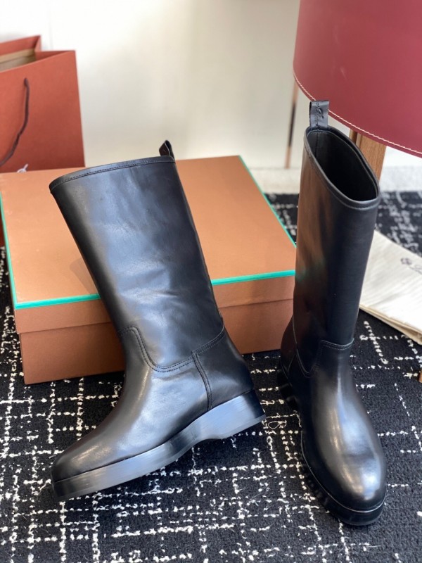 Brunello Cucinelli Classic Spring BC Calfskin High-Top Thick Sole Equestrian Boots - KFY00450