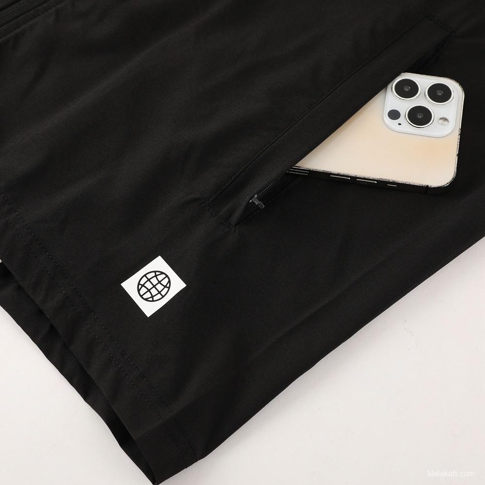 2025 Adidas Black White Half Zipper Jacket+Long Pants S-2XL