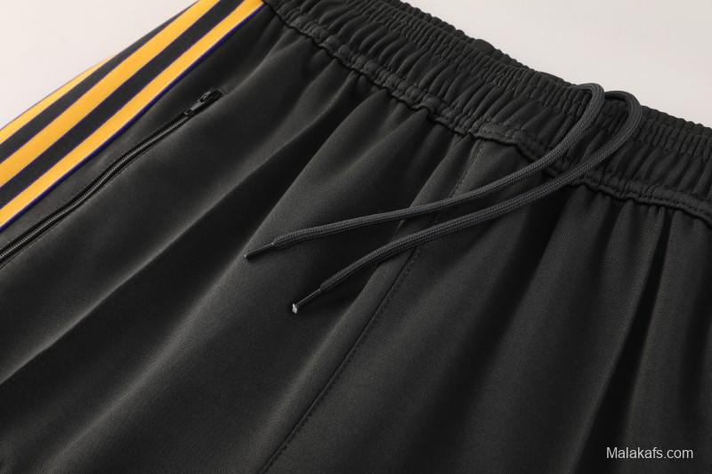 25/26 Manchester United 08 Dark Gray Half Zipper Jacket+Long Pants S-2XL