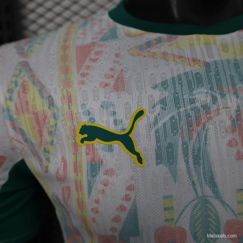 25/26 Player Version  Senegal Away White with African Traditional Pattern Jersey