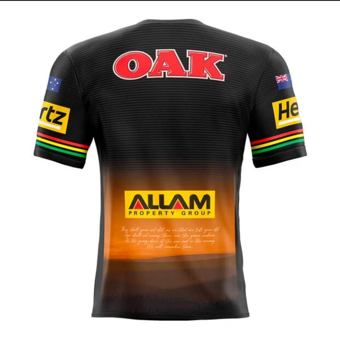 25/26 Penrith Panthers Black with ANZAC Commemoration Design Jersey