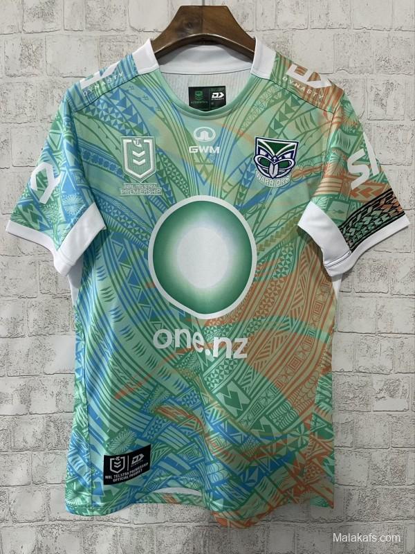 25/26 New Zealand Warriors Green with Māori Tribal Patterns Heritage Jersey