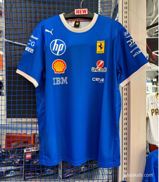 25/26 F1 Ferrari Racing Blue with Multi-Sponsor Design Jersey
