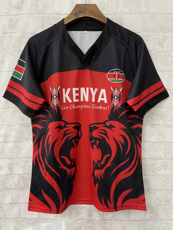 2026 Kenya Simbas Red with Double Lion Design Jersey