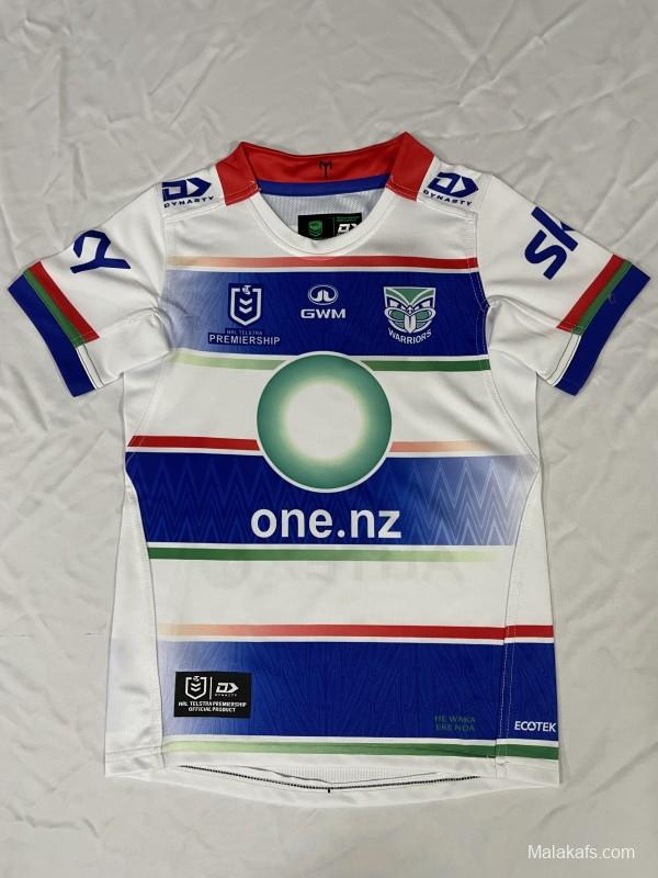 25/26 Kids New Zealand Warriors White with Rainbow Stripes Jersey