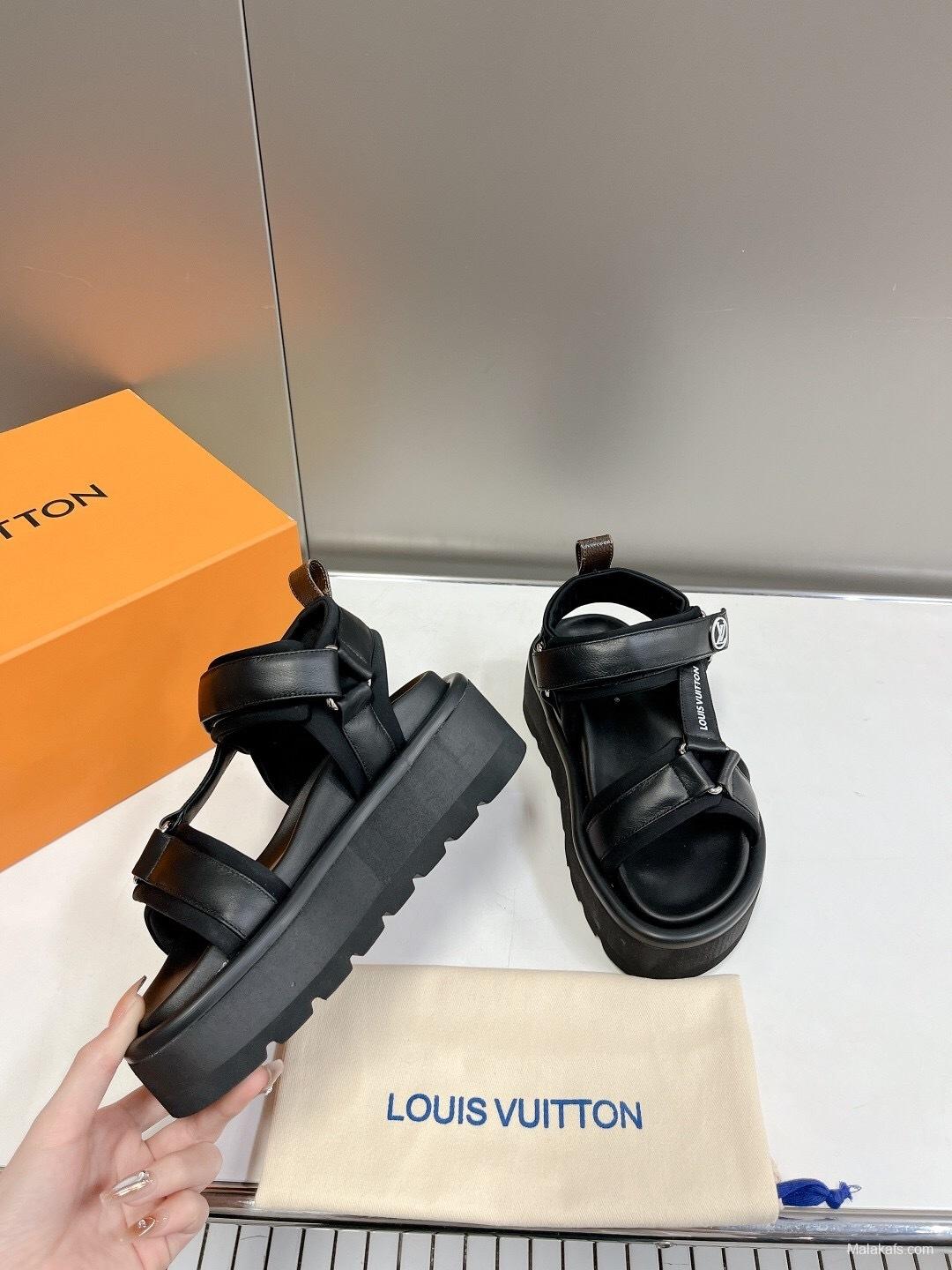 Lv 2025/SS Latest High-End Fashion Versatile Platform Sandals - LY00