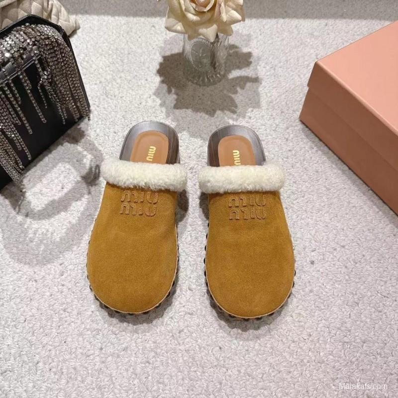 Miu Miu Cotton Shoes Sandals 2025 SS Collection Unique Washing Process - LY00260