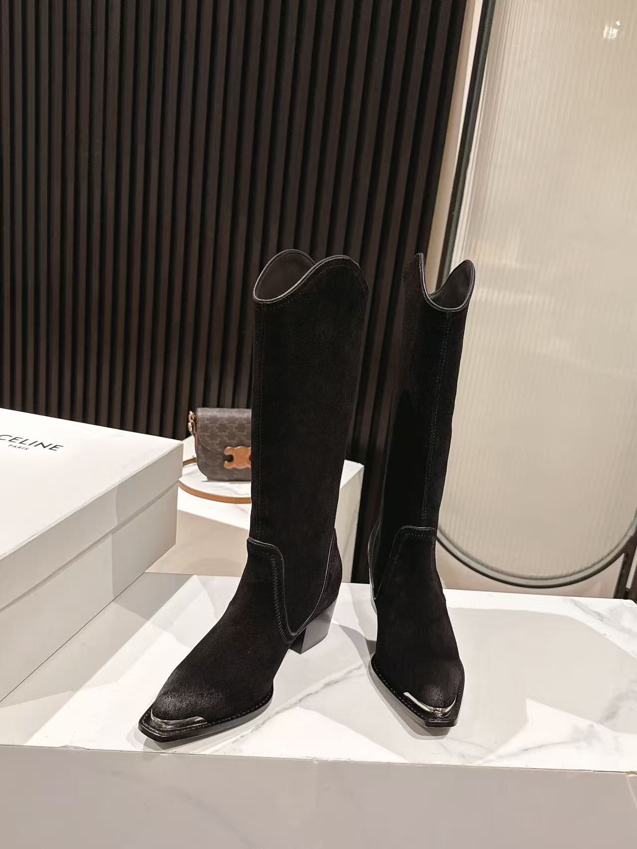 CELINE 2025 SS Fashion Boots with Arch of Triumph Logo - LY00500