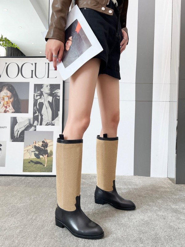 Adidas 2025 SS Western Suede Patchwork Slip-On Riding Boots - LY00400