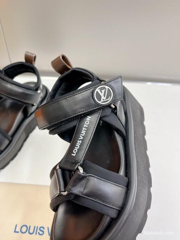 Lv 2025/SS Latest High-End Fashion Versatile Platform Sandals - LY00