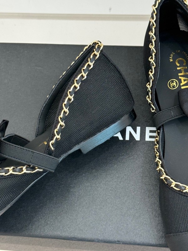 Chanel Spring Summer 2025 Hollow Chain Bow Mary Jane Shoes - KFY00290/KFY00300