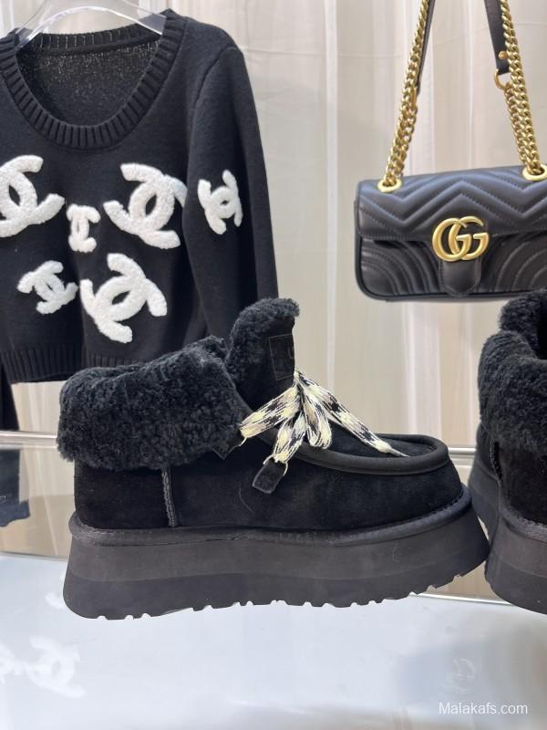 UGG Fluff Yeah Slide Fur Slippers with Chunky Sole - MJ00280