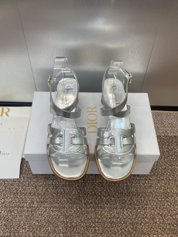 Dior D-Club Jelly Color Hollow Layered Cross Strap Mid Heel Women Shoes - KFY00290