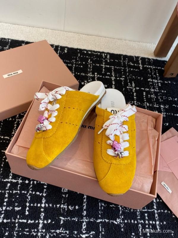 MiuMiu Slip-On Lazy Shoes Deacon Casual Half-Drag - KFY00295