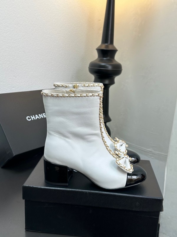 Chanel 2025/SS Bow Chain Stiletto Ankle Boots - LY00370