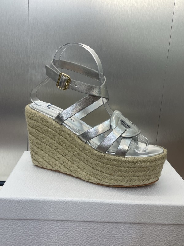 Dior D-Club Jelly Color Hollow Layered Cross Strap Platform High Heel Women's Shoes - KFY00290