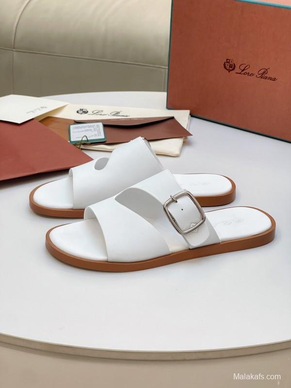 Loro Piana Men's Spring/Summer 2025 Casual Sandals with High-Quality Stitching - AS00250