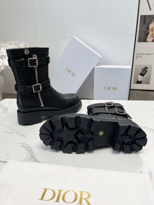 Dior 2025/ss Retro British Style Brogue New Knight Boots - LY00390