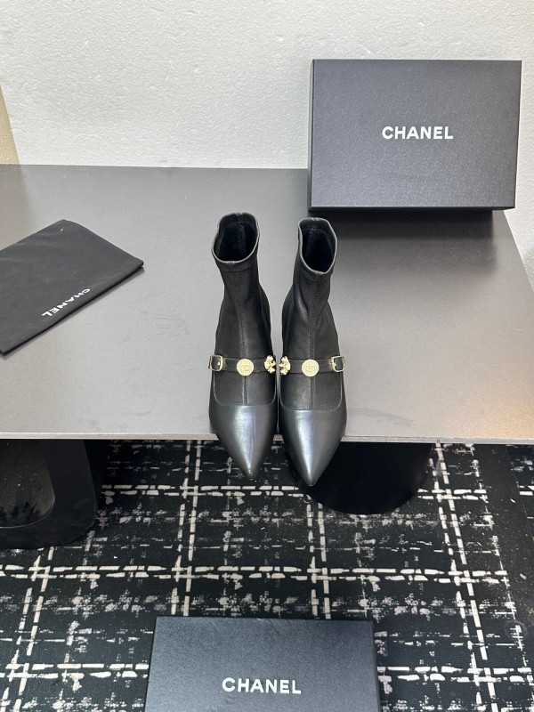 Chanel 2025/SS 24B Autumn Winter New High Heel Bow Sock Boots - LY00380