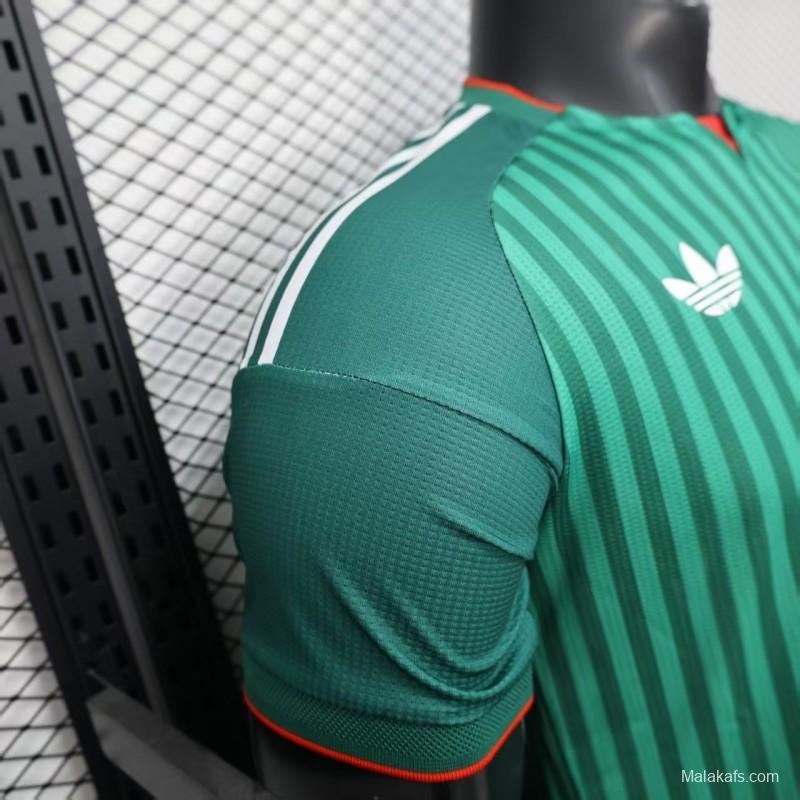 Player Version 2026 Algeria Home Green with Vertical Stripe Pattern Jersey