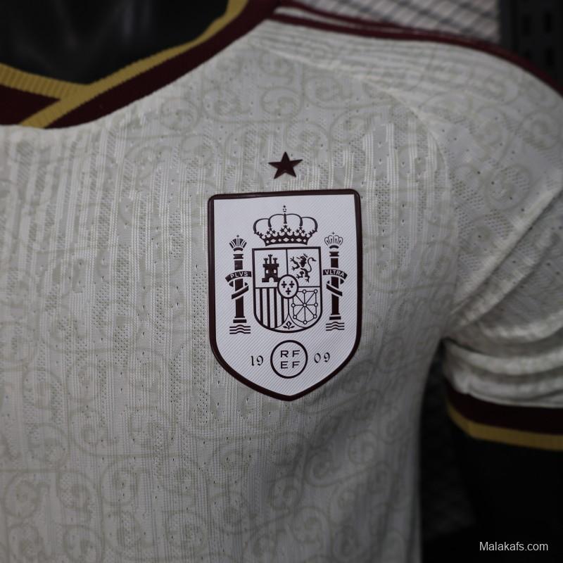 2026 Player Version  Spain Away Off-White Jersey