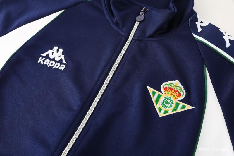 26/27 Real Betis x Kappa Navy Blue  Full Zipper Jacket Tracksuit + Long Pants