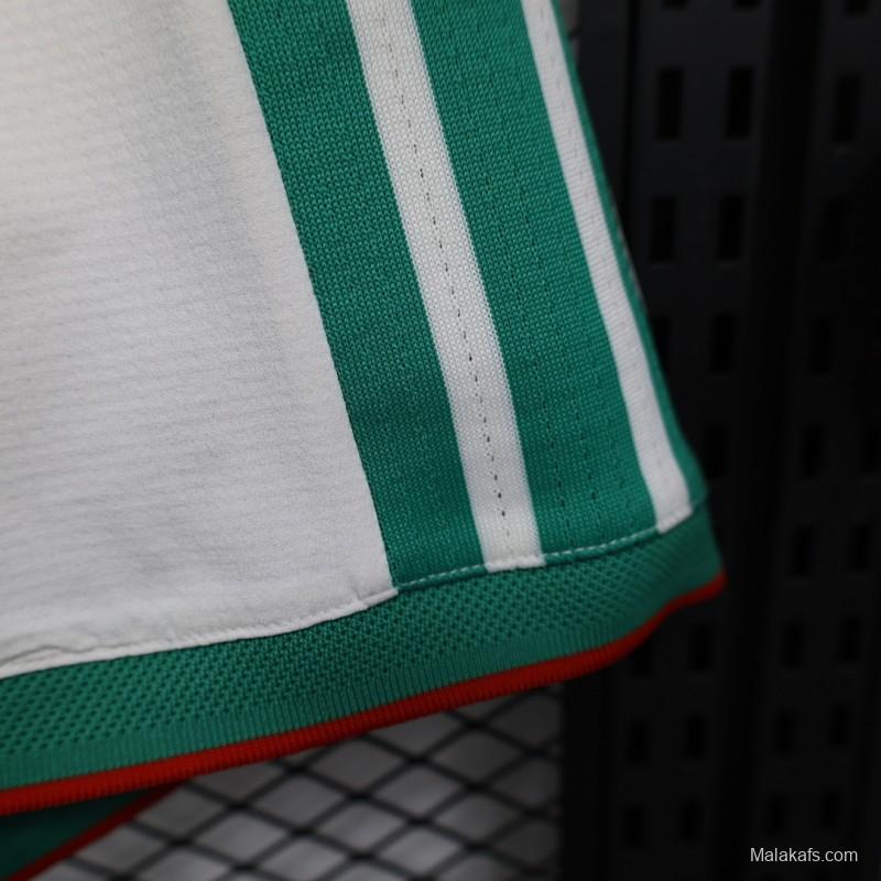 2026 Player Version Algeria White with Green Side Stripes Shorts