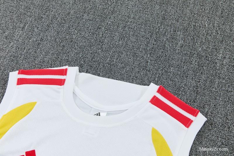 26/27 Colombia White Sleeveless Training Vest +Navy Blue Shorts Set