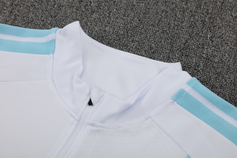 26/27 Argentina White Half Zipper Jacket  Tracksuit + Long Pants